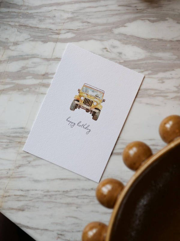 Kaart 'happy birthday, auto'