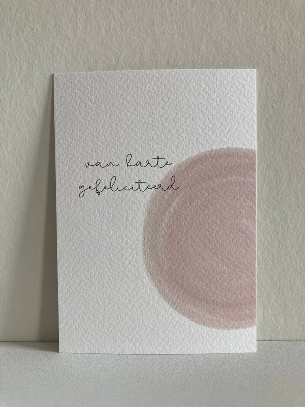 Kaart 'van harte gefeliciteerd, cirkel'