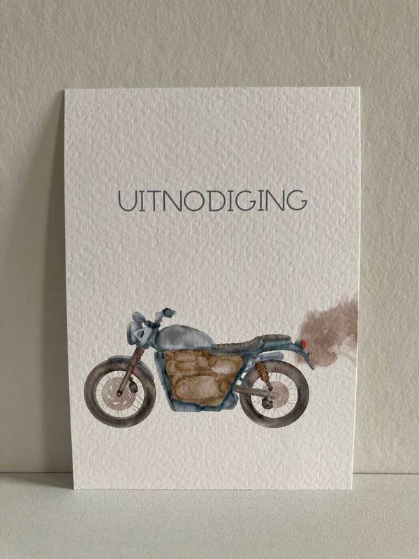 Uitnodiging 'motor' (exclusief envelop)
