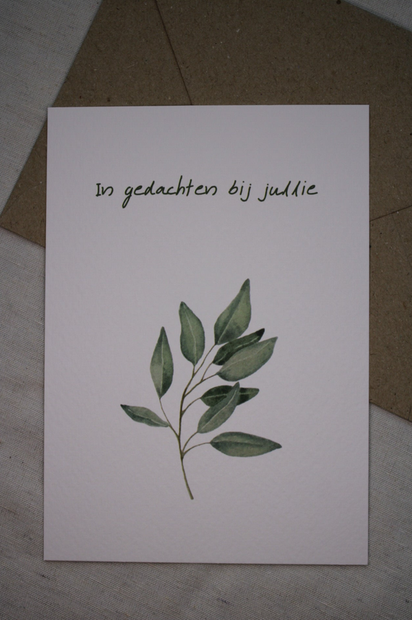 Kaart 'in gedachten bij jullie'
