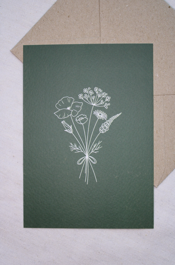 Kaart 'boeket, groen-wit'