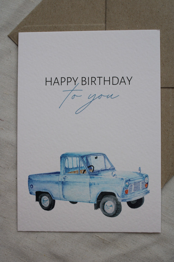 Kaart 'happy birthday, auto'