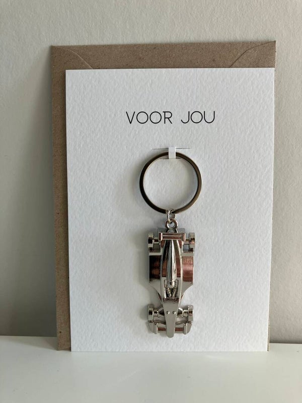 Cadeaukaart 'sleutelhanger raceauto'
