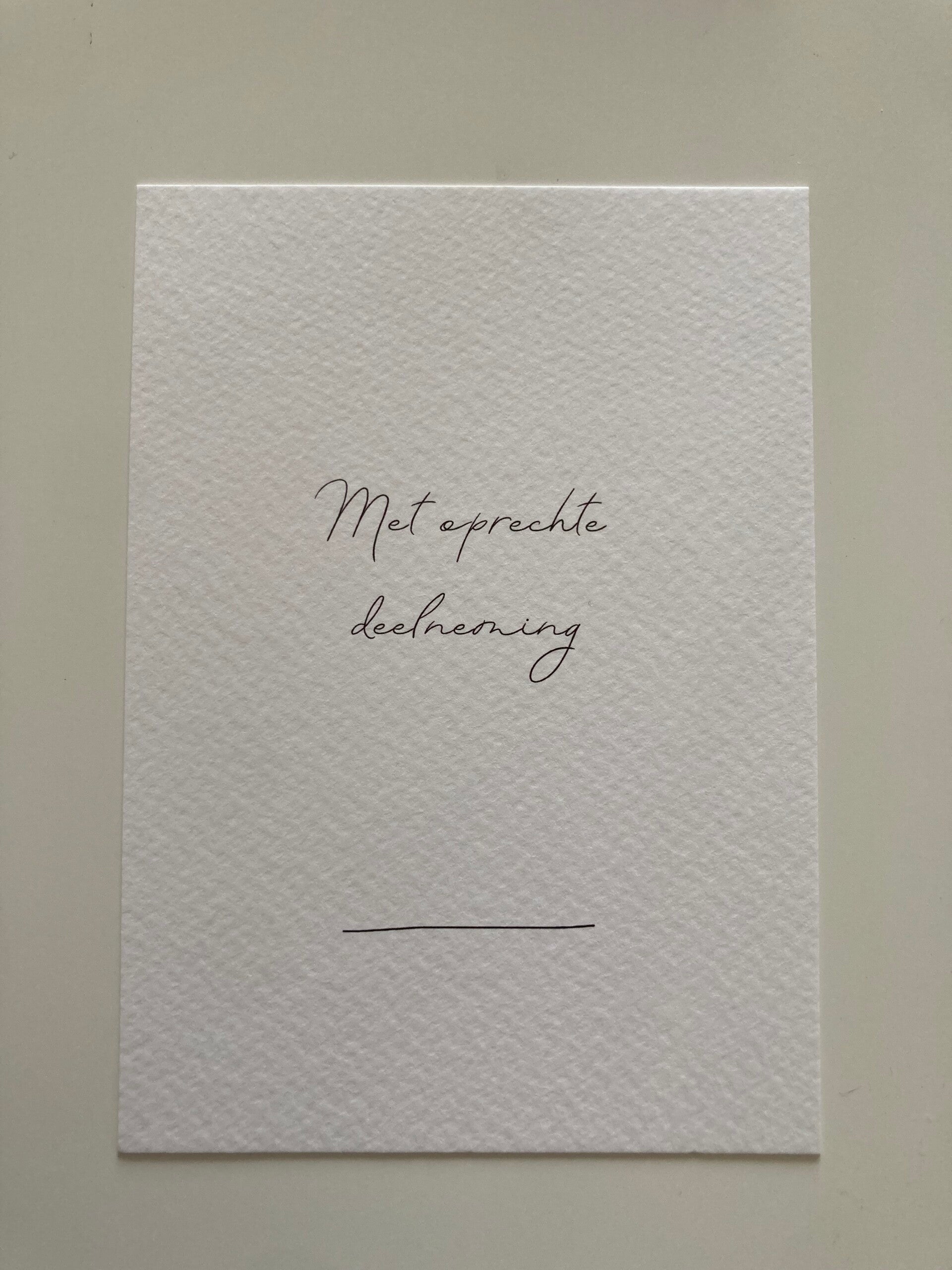 Kaart 'met oprechte deelneming'