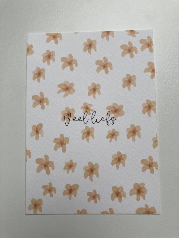 Kaart 'veel liefs, bloemetjes'