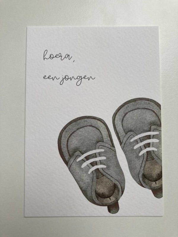Kaart 'een jongen, schoentjes'