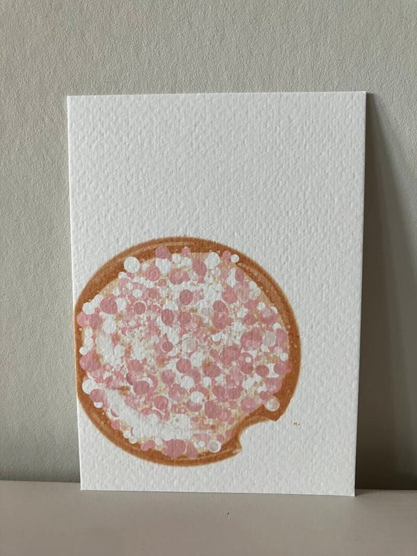 Kaart 'beschuit met roze muisjes'