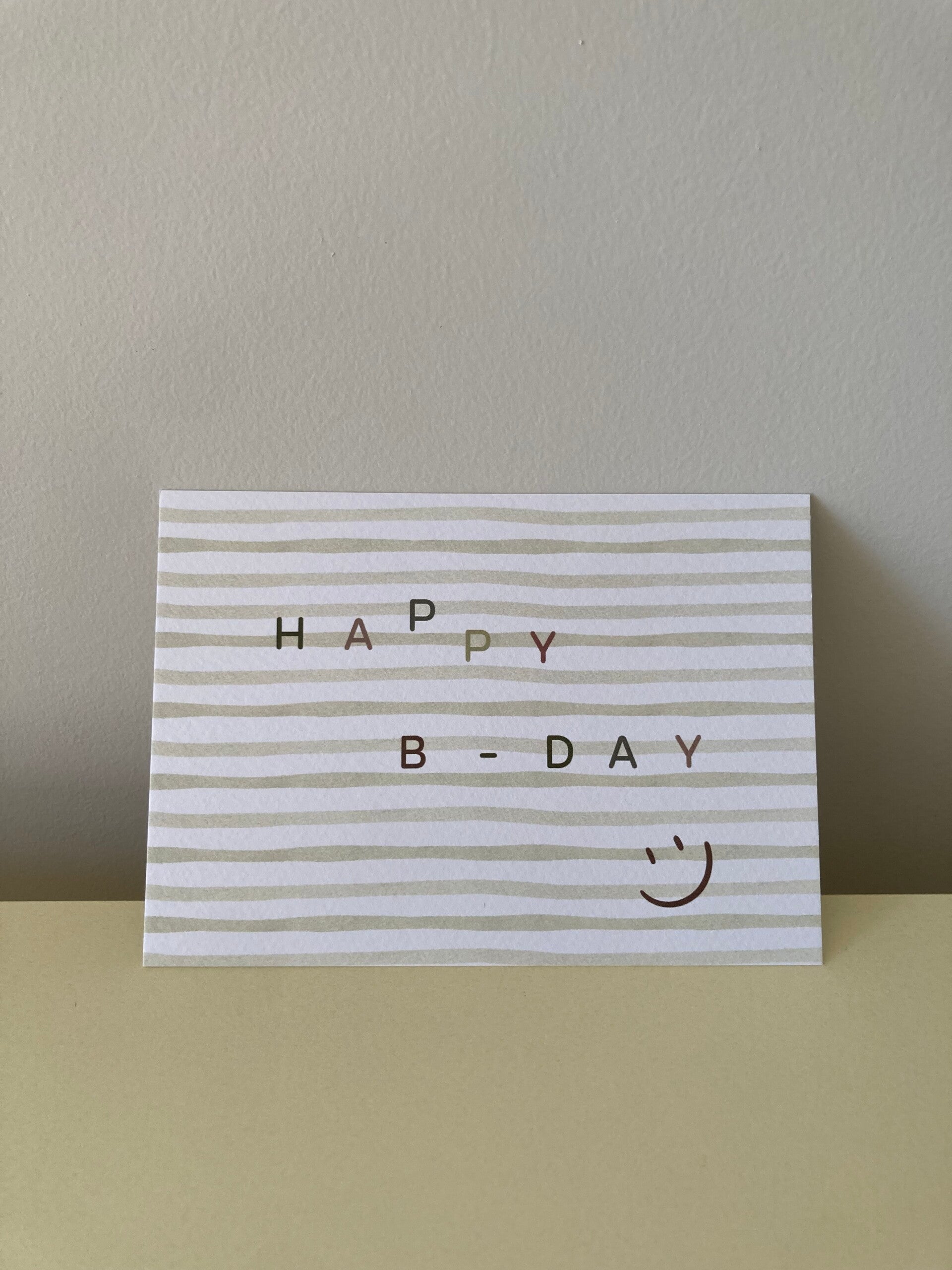 Kaart 'happy b-day, streep groen'