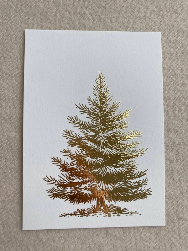 Kaart 'sneeuwboom' (inclusief gouden sticker)