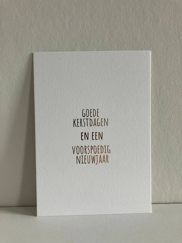 Kaart 'goede kerstdagen' (goudfolie, inclusief sticker)