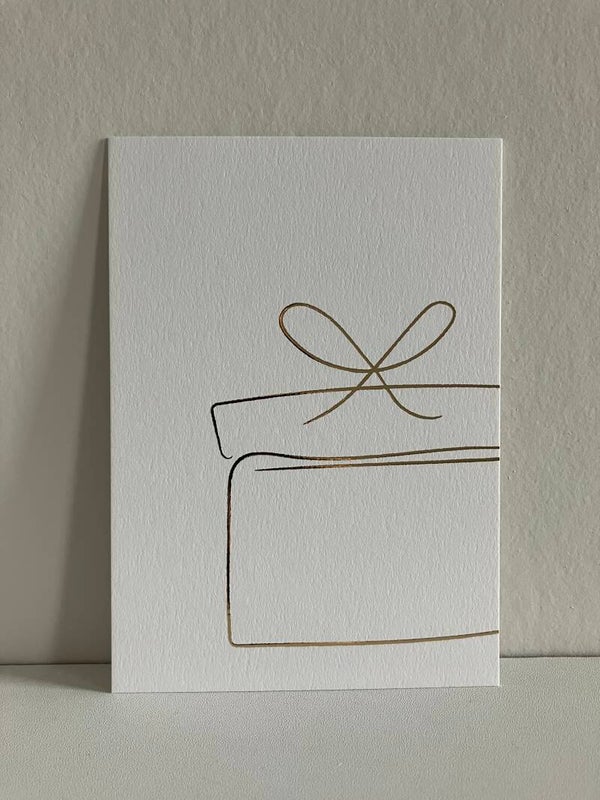Kaart 'cadeau' (goudfolie)