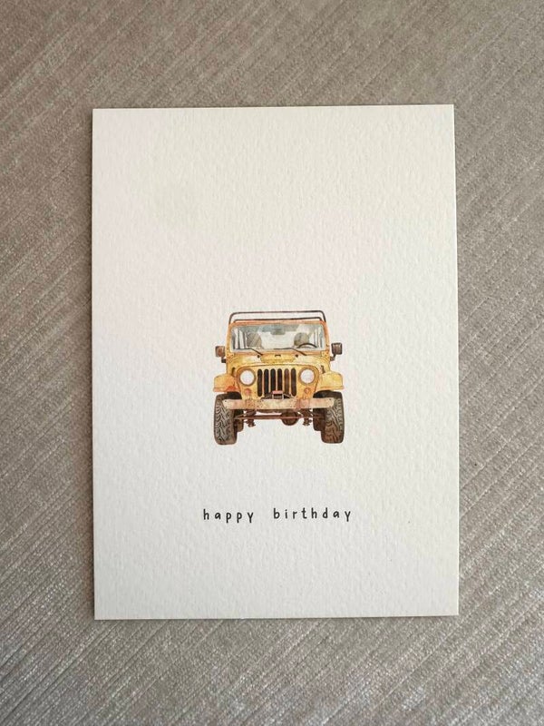 Kaart 'autootje, happy birthday'
