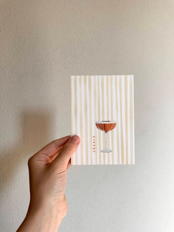 Kaart 'cheers, cocktail'