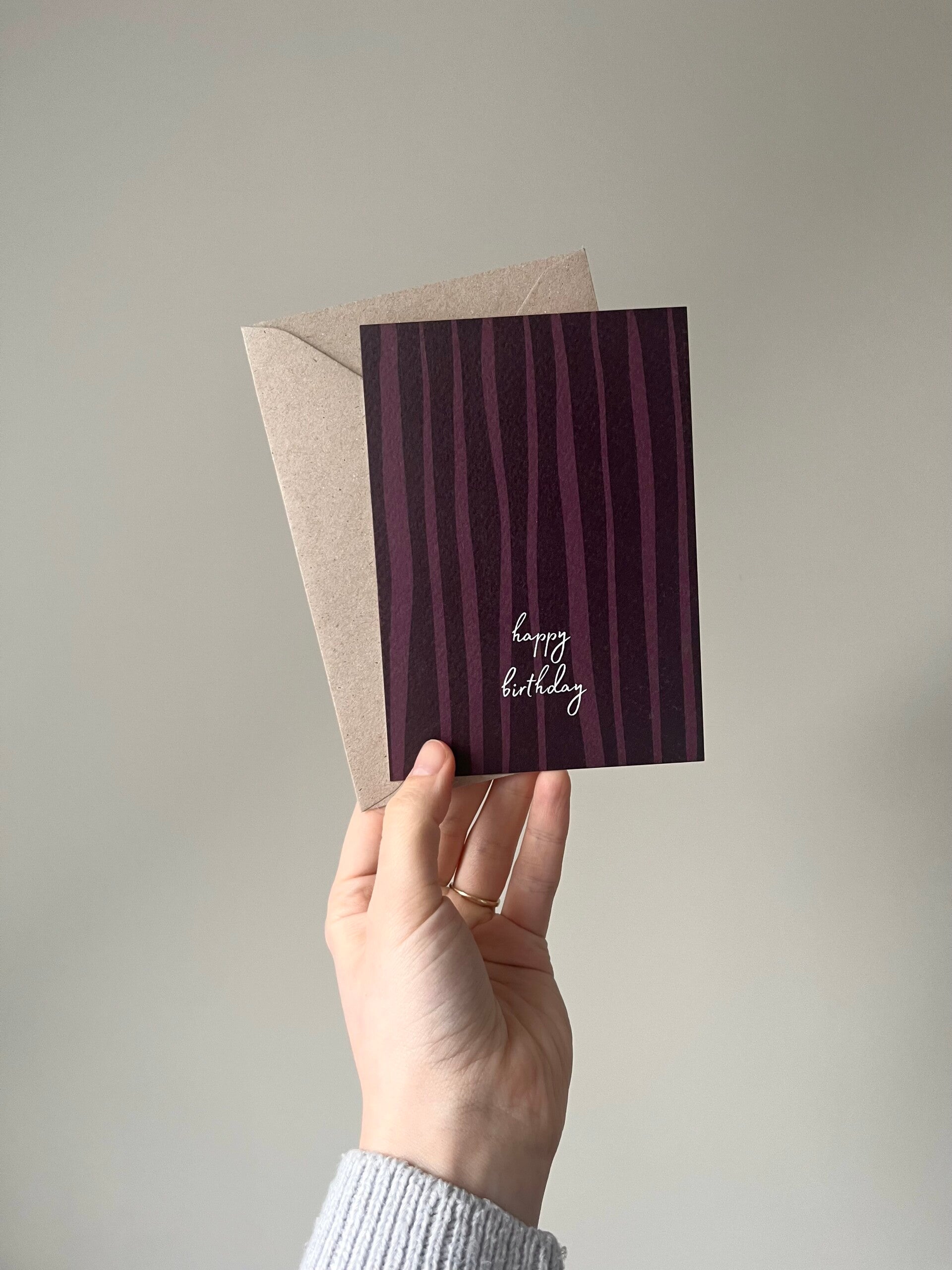 Kaart 'happy birthday, strepen'