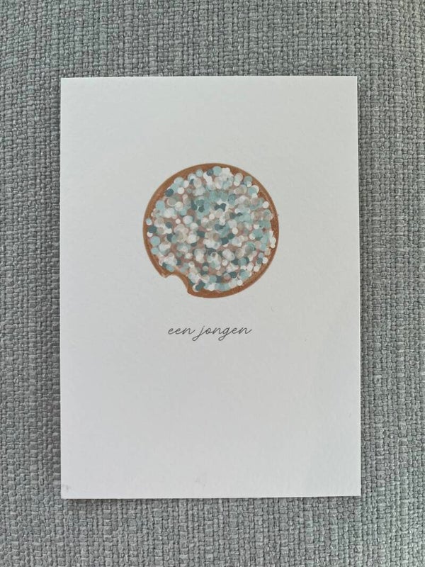 Kaart 'beschuitje, een jongen'