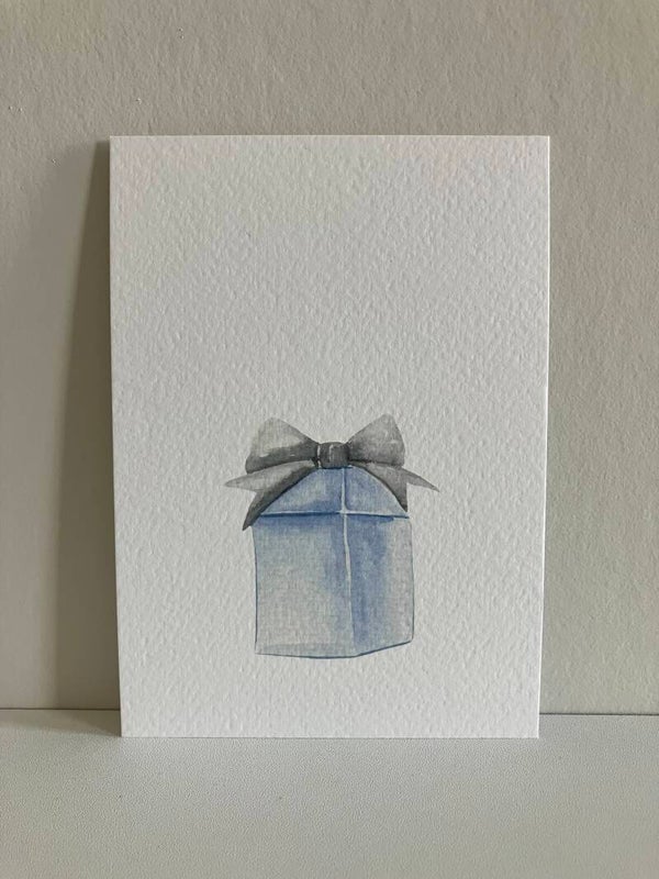 Kaart 'cadeautje, blauw'