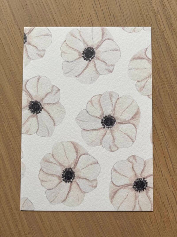 Kaart 'bloemetjes, beige'