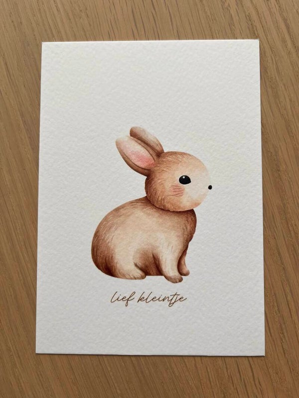 Kaart 'lief kleintje, konijntje'
