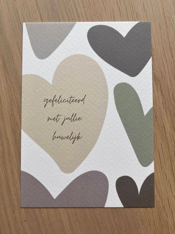 Kaart 'huwelijk, harten'