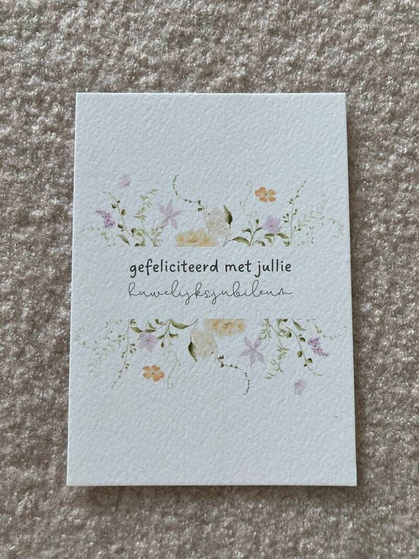 Kaart 'huwelijksjubileum, bloemen'