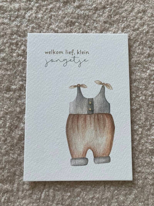 Kaart 'lief, klein jongetje, pakje'