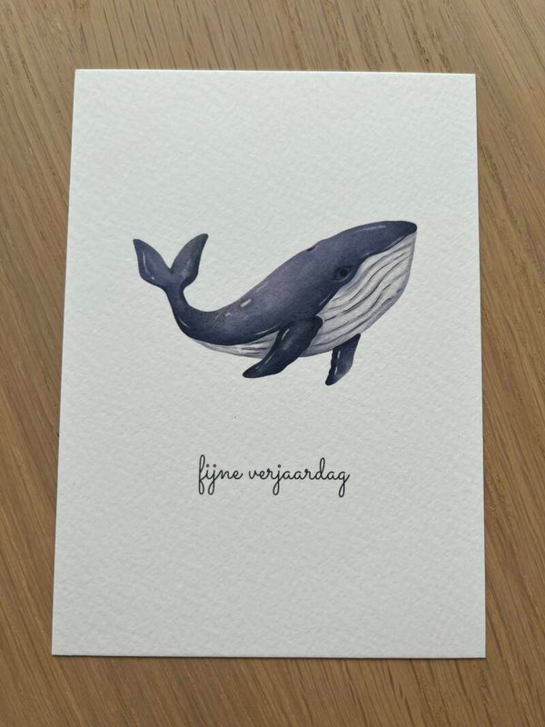 Kaart 'fijne verjaardag, walvis'