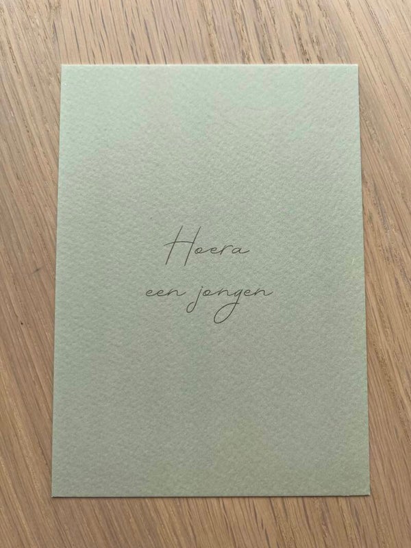 Kaart 'hoera een jongen, groen'