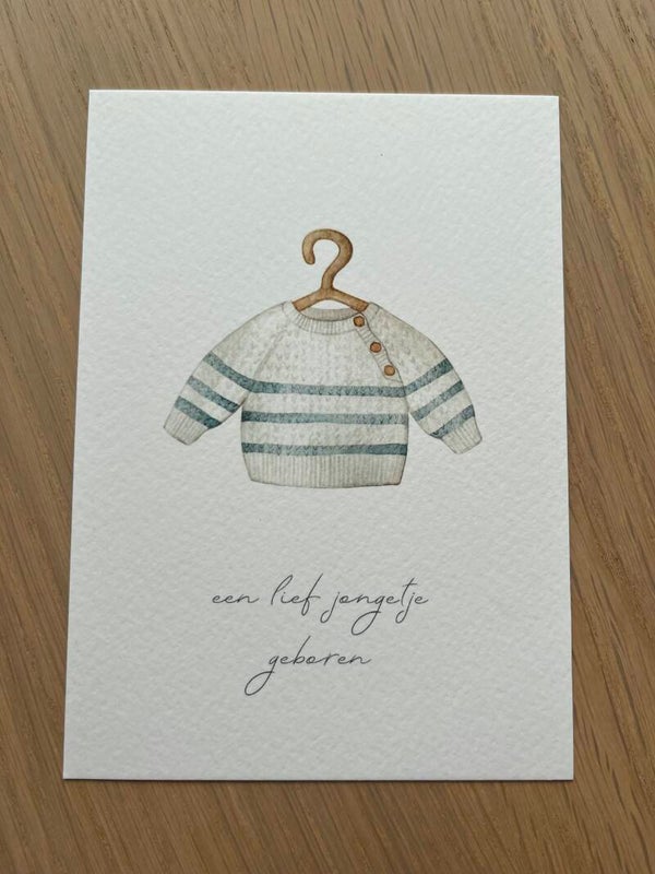 Kaart 'jongetje, blauw truitje'