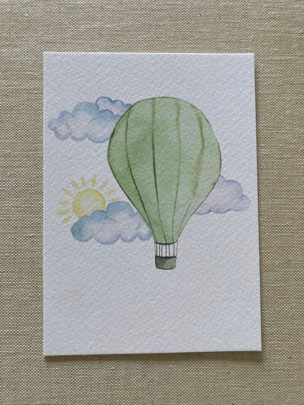 Kaart 'luchtballon, groen'