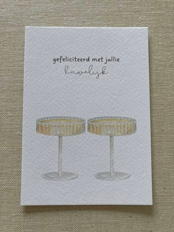 Kaart 'huwelijk, champagne'