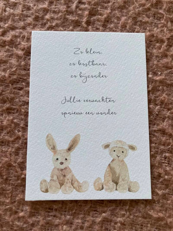 Kaart 'opnieuw een wonder, knuffels'