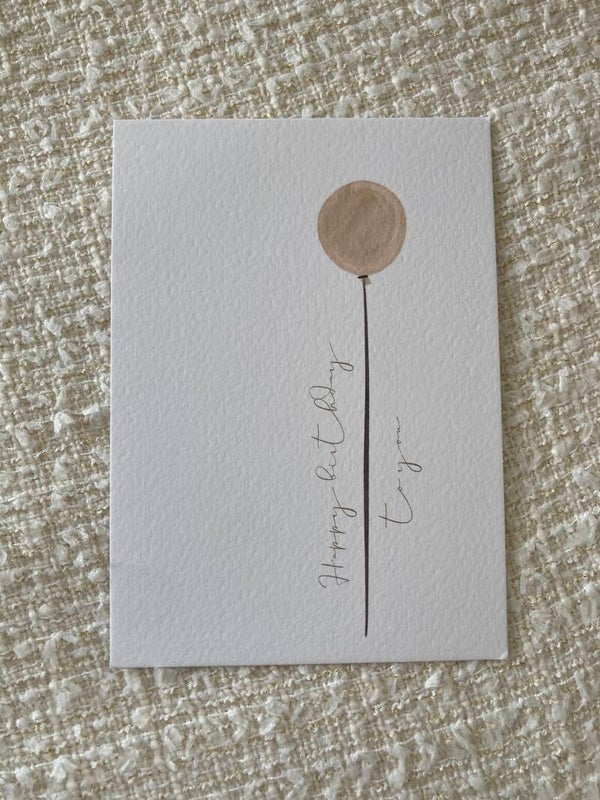 Kaart ‘happy birthday, taupe ballon’