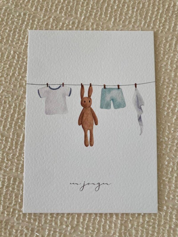 Kaart ‘een zoon, waslijn’