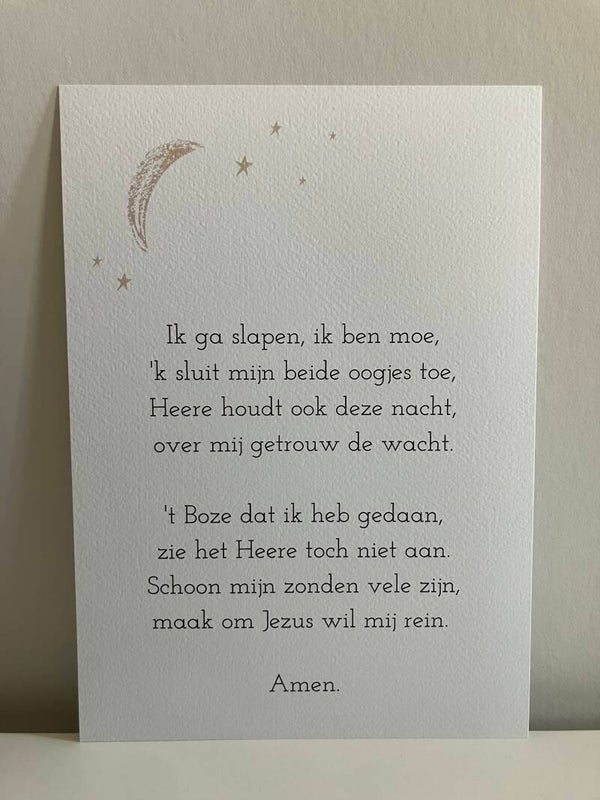 Poster 'avondgebed, maan'