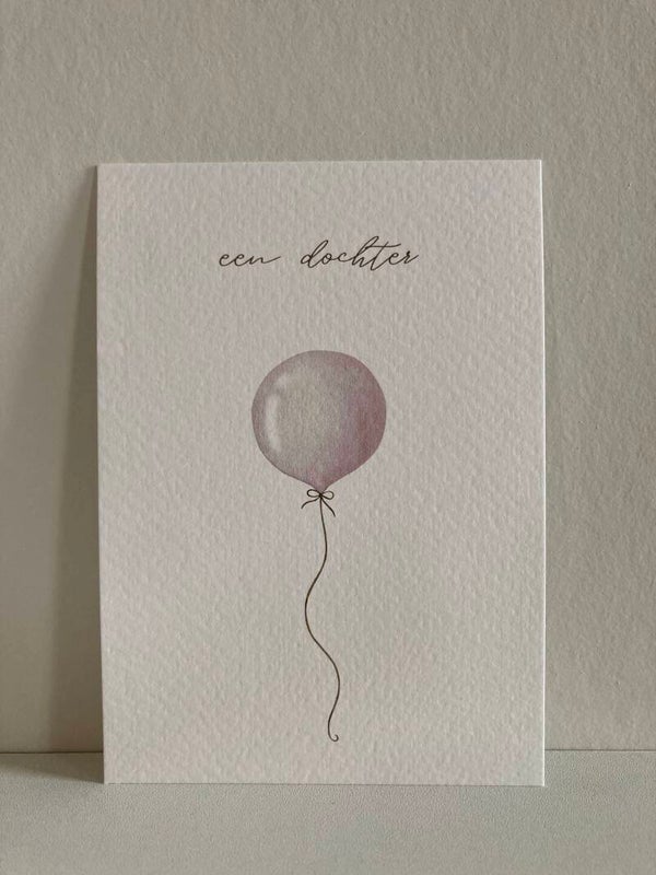 Kaart 'een dochter, ballon'