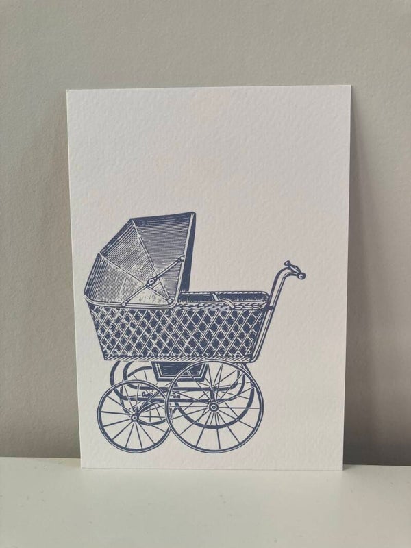 Kaart 'kinderwagen, blauw'