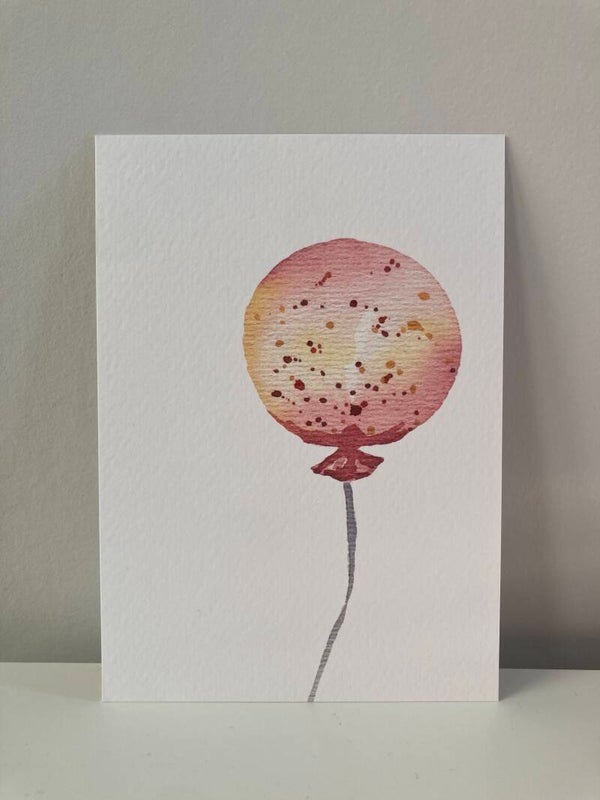 Kaart 'ballon, roze'