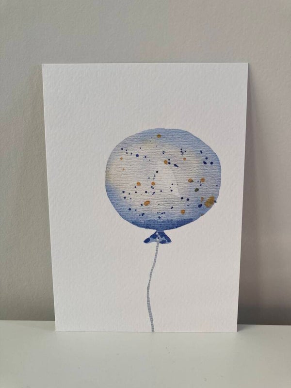 Kaart 'ballon, blauw'