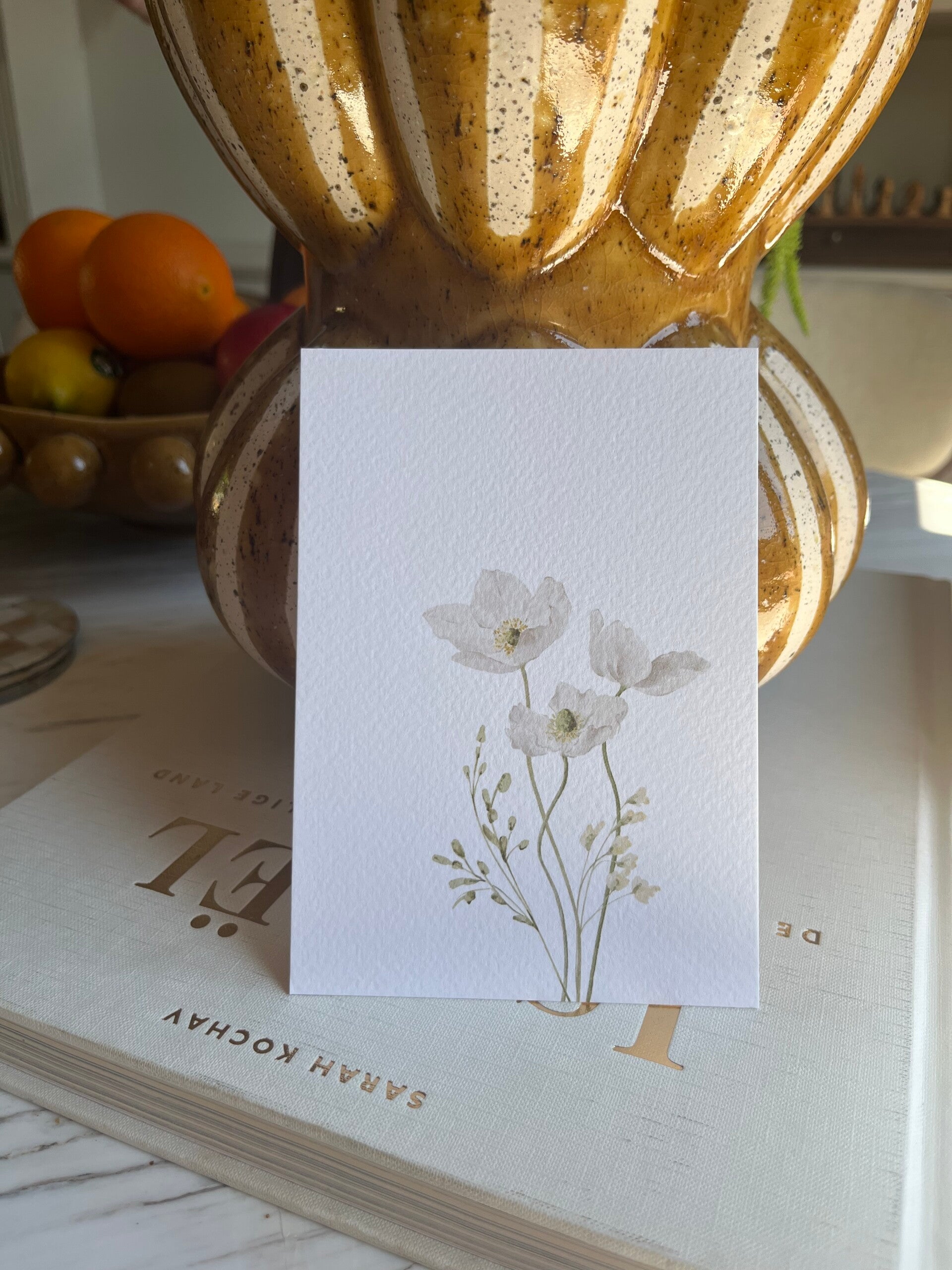 Kaart 'bloemen, wit'