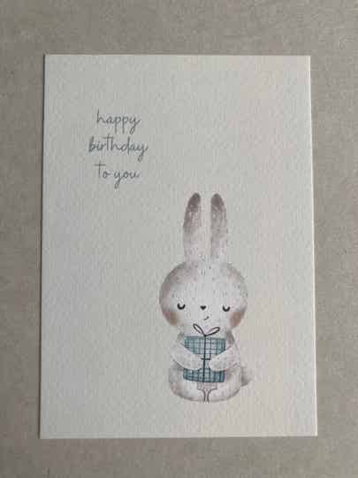Kaart 'happy birthday, konijntje'