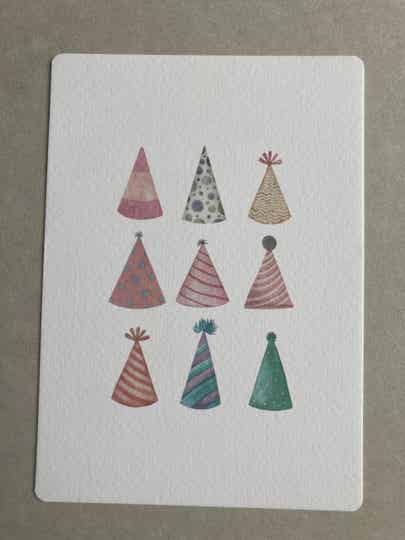 Kaart 'feesthoedjes'
