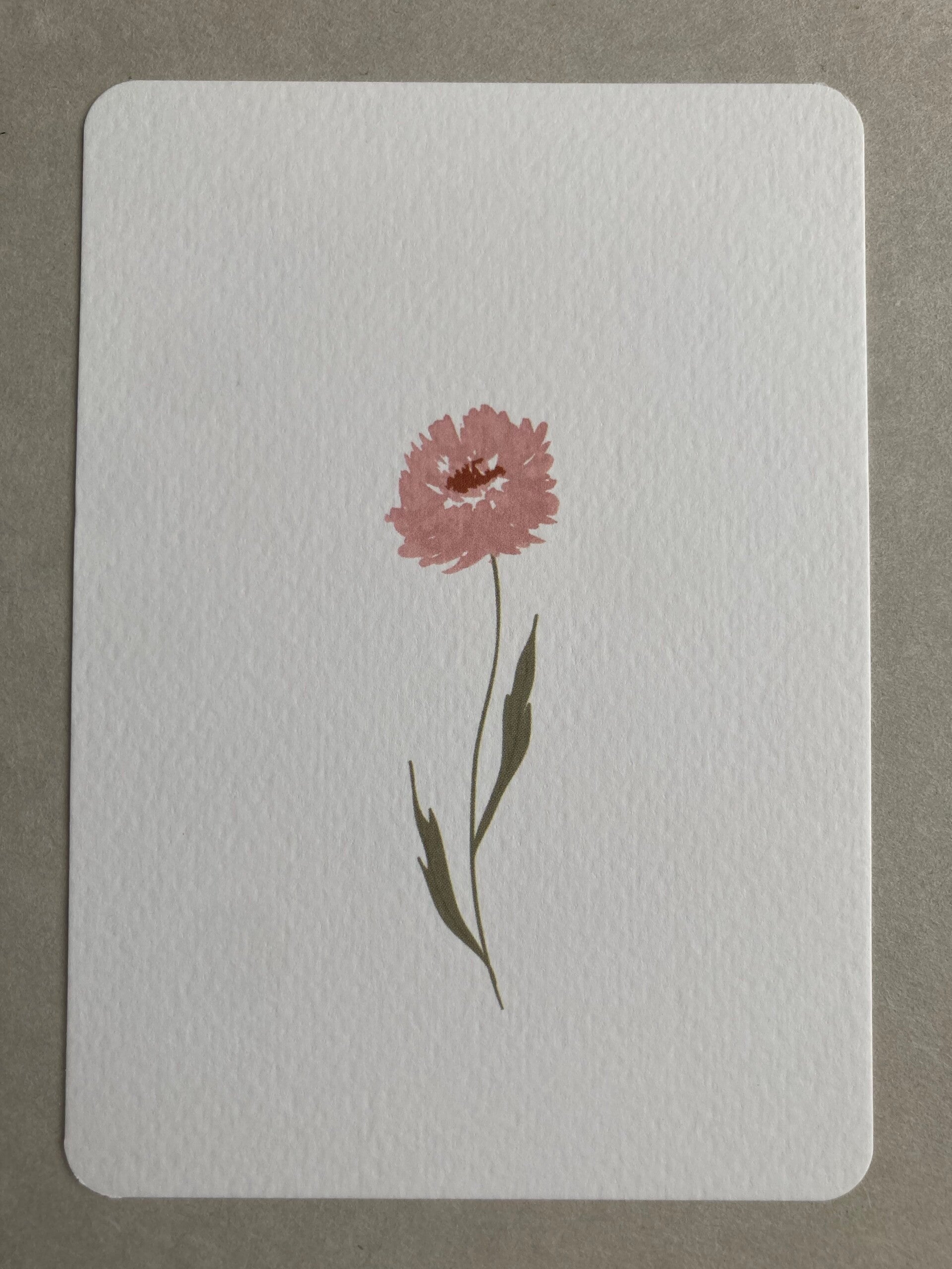 Kaart 'roze bloemetje'