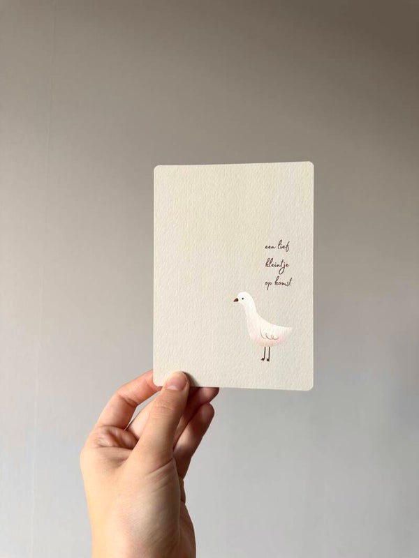 Kaart 'eendje, lief kleintje op komst'