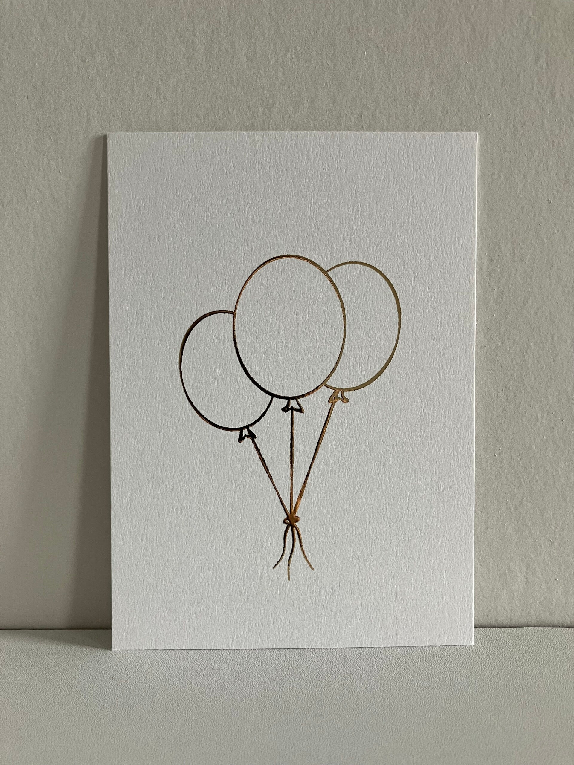 Kaart 'ballonnen' (goudfolie)