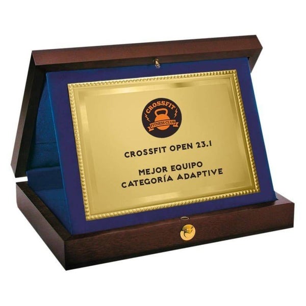 PLACA 17-138 PLATA C/ESTUCHE MADERA SUBLIMACIÓN