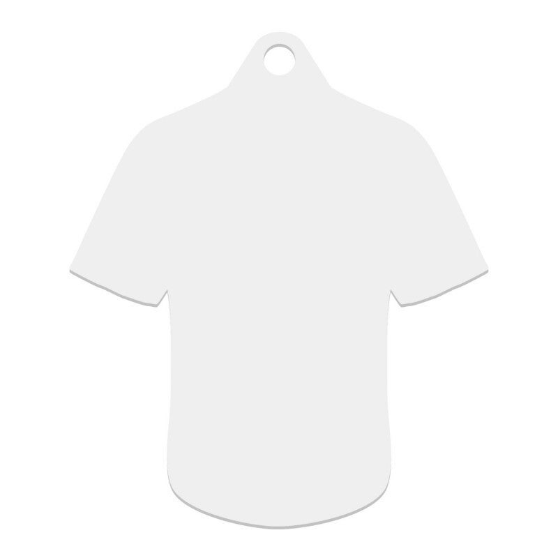 MEDALLA CAMISETA 78x66MM BLANCO SUBLIMACION 2 CARAS 23-999