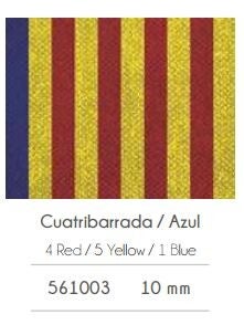 Cinta cuatribarrada azul Muestra