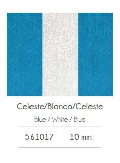 Cinta celeste/blanco/celeste Muestra