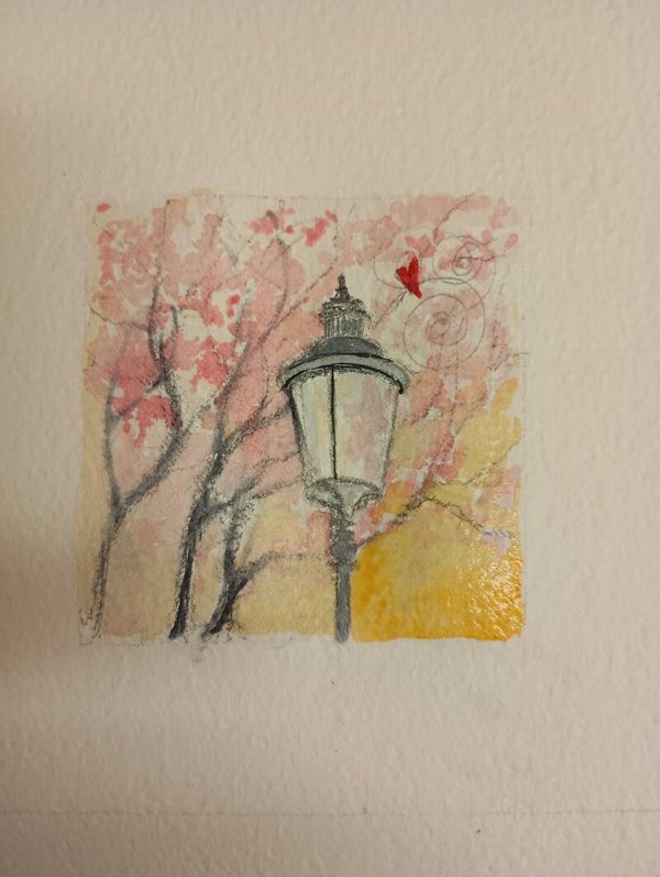 Coppia di acquarelli cm 15 x15