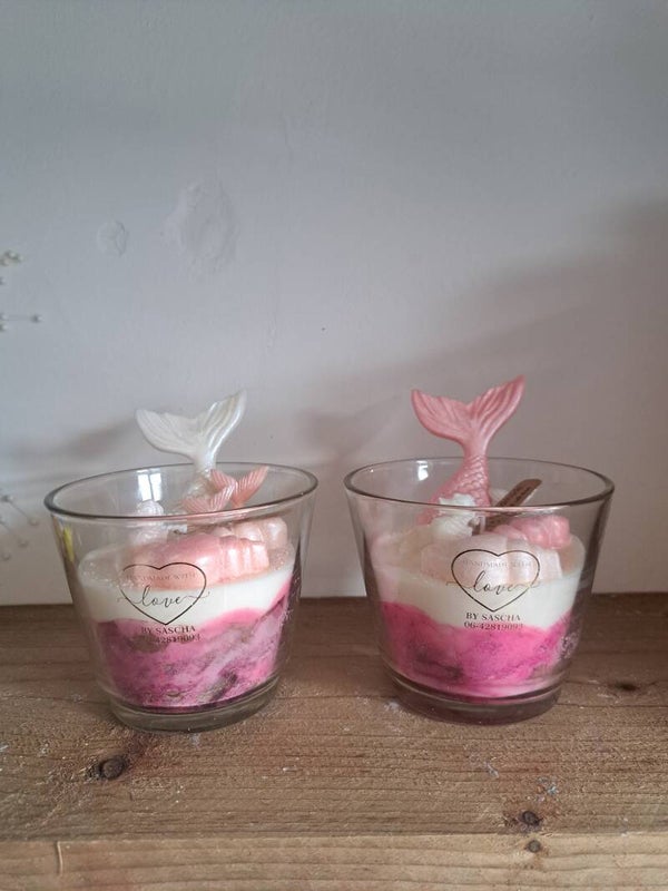 Roze beach kaars